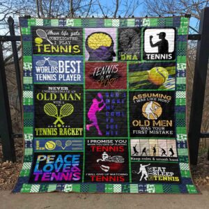 Never Underestimate An Old Man With A Tennis Racket Quilt -Tt28Mk-0803  Quilt